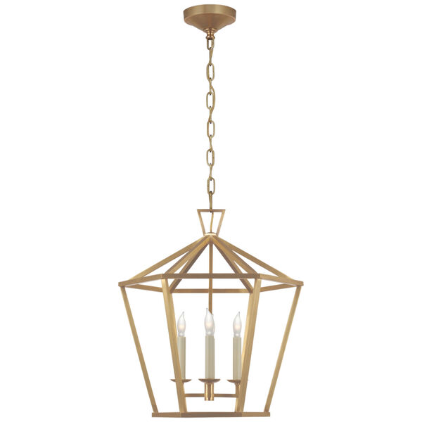 Darlana Medium Hexagonal Lantern in Antique-Burnished Brass by Chapman  and  Myers, image 1