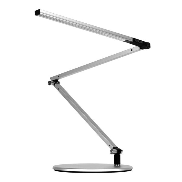 Z-Bar Silver Warm Light LED Mini Desk Lamp with Two-Piece Desk Clamp, image 1