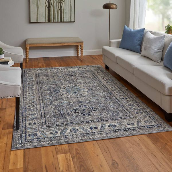 Bellini Taupe Gray Blue Rectangular 5 Ft. 3 In. x 7 Ft. 6 In. Area Rug, image 3