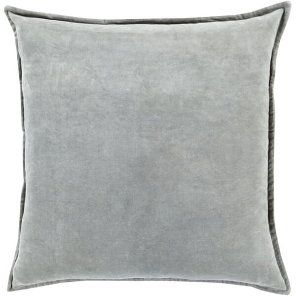 Loring Smooth Velvet Light Gray 20-Inch Pillow with Poly Fill, image 1