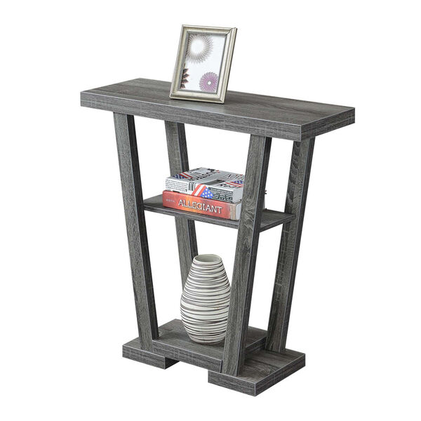 Newport Weathered Gray 12-Inch Console Table, image 3