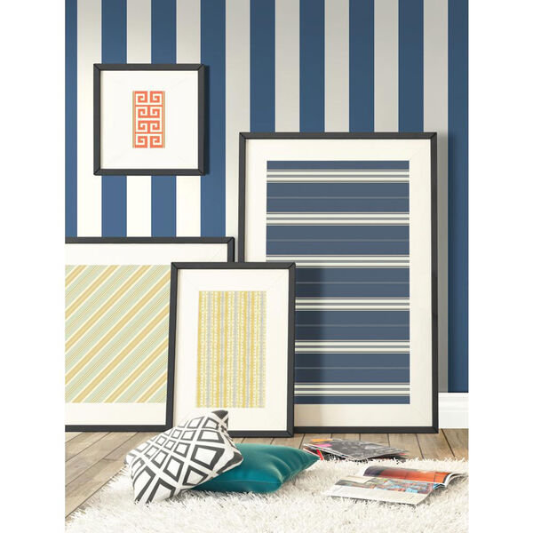 Waverly Stripes Greek Key Stripe Wallpaper, image 2