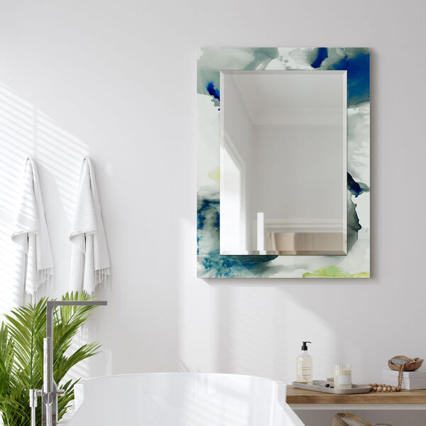 Ephemeral Blue 40 x 30-Inch Rectangular Beveled Wall Mirror, image 5