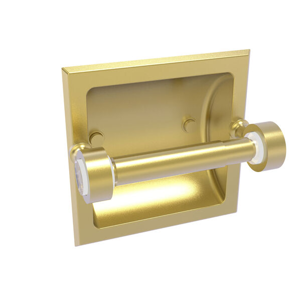 Pacific Grove Satin Brass Six-Inch Recessed Toilet Paper Holder, image 1