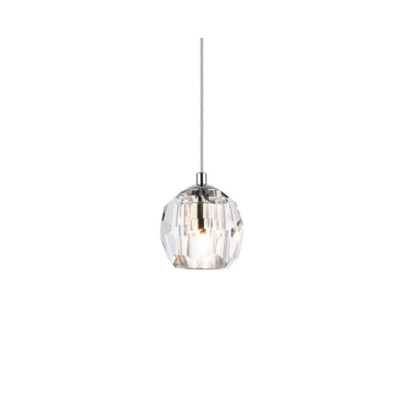 Eren Chrome One-Light Mini-Pendant with Royal Cut Clear Crystal, image 3