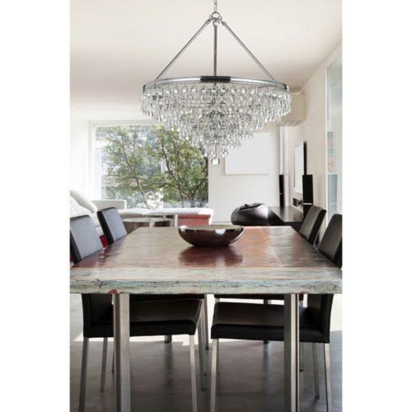 Hopewell Polished Chrome 20-Inch Six-Light Chandelier with Clear Crystal, image 4
