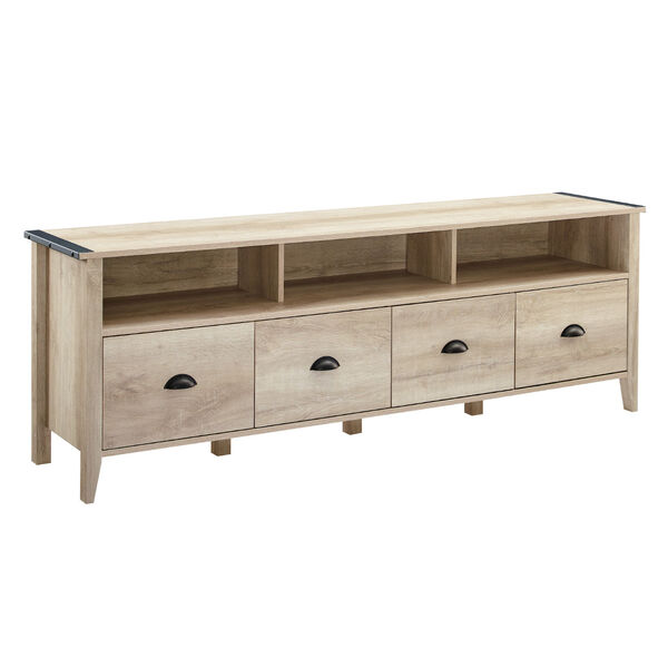 Clair White Oak TV Stand with Four Drawers, image 1