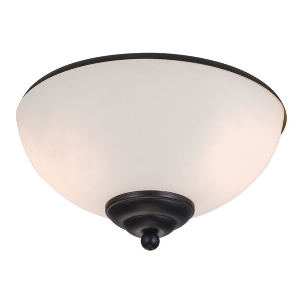 Matte Black Two-Light LED Ceiling Fan Light Kit, image 1