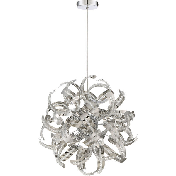 Ribbons Crystal Chrome 17-Inch Five-Light Pendant, image 2