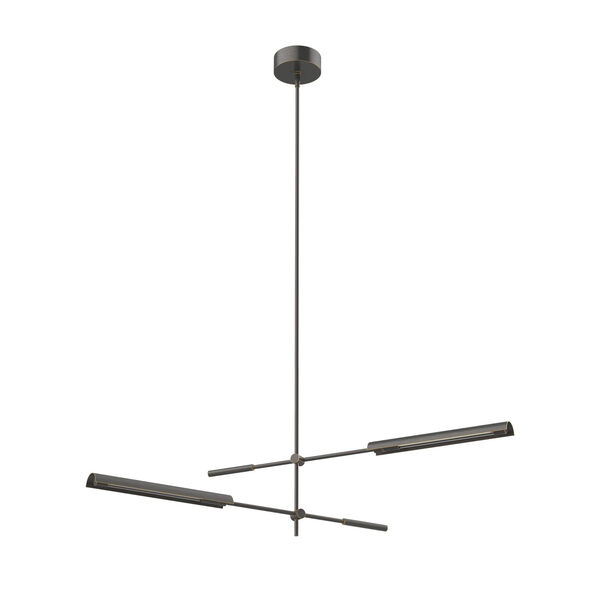 Astrid Two-Light Integrated LED Pendant with Metal Shade, image 1