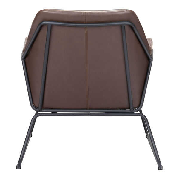 Jose Brown and Matte Black Accent Chair, image 4