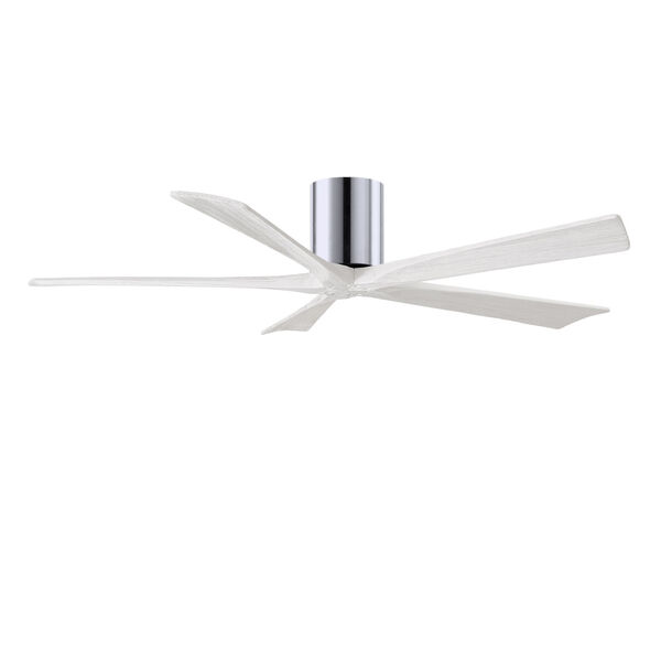 Irene-5H Polished Chrome and Matte White 60-Inch Outdoor Ceiling Fan, image 1