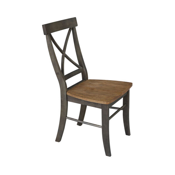 Hickory and Washed Coal X-Back Chair with Solid Wood Seat, Set of 2, image 3