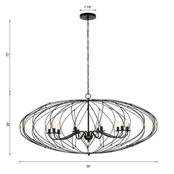 Zucca English Bronze and Antique Gold 10-Light Chandelier, image 6