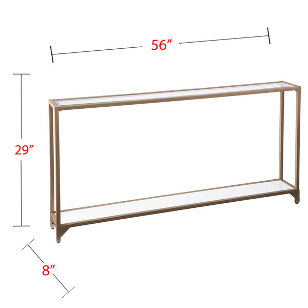 Bergen Gold with White Glass Console Table, image 6