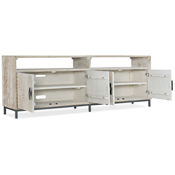 Light Wood and Gray Metal Door Entertainment Console, image 2