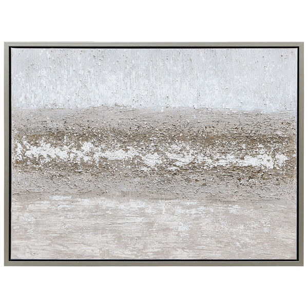 Silver and Gold Sandpath Textured Framed Hand Painted Wall Art, image 2