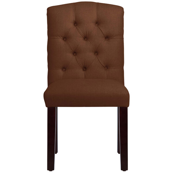 Linen Chocolate 39-Inch Tufted Arched Dining Chair, image 2