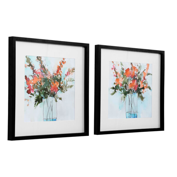 Fresh Flowers Charcoal Watercolor Prints, Set of 2, image 4