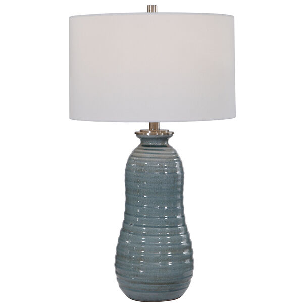 Zaila Brushed Nickel and Light Blue Table Lamp, image 5