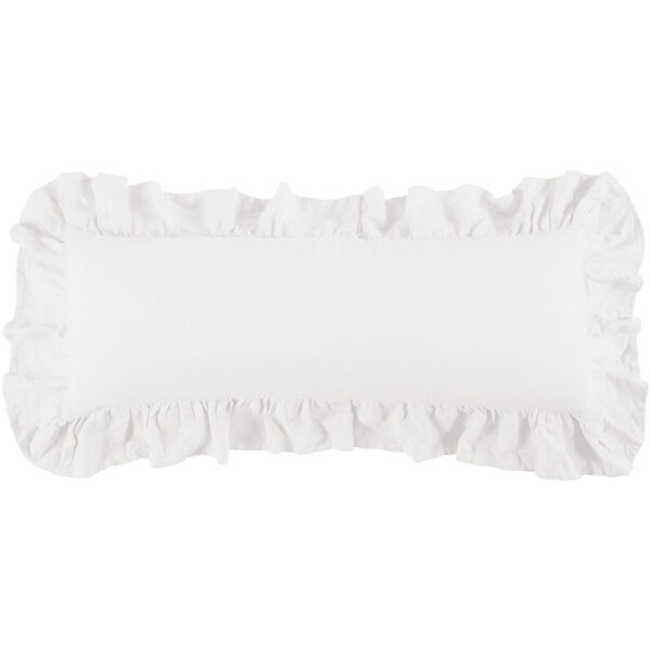 Luna White 14 In. X 36 In. Ruffled Throw Pillow, image 1