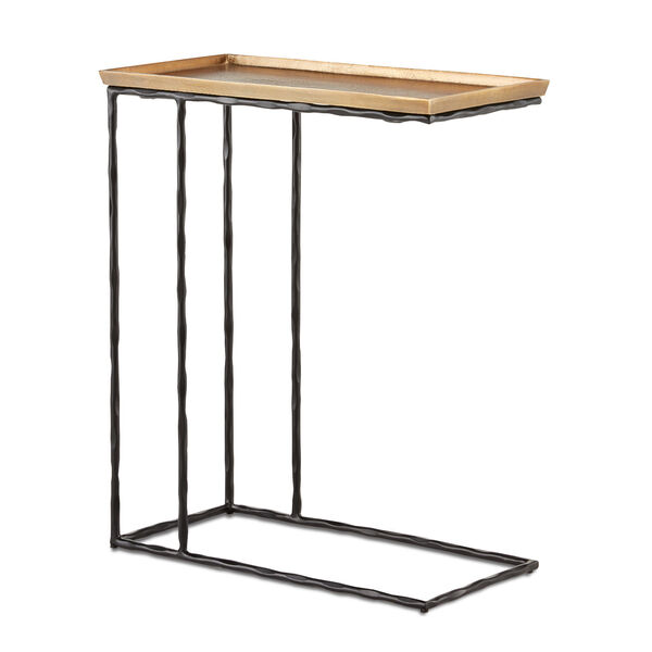 Boyles Antique Brass and Black 20-Inch C Table, image 1