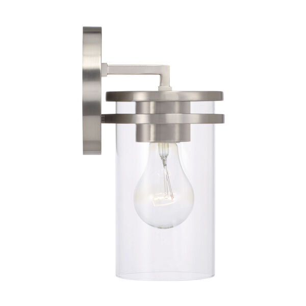 Fuller Brushed Nickel One-Light Sconce with Clear Glass, image 5