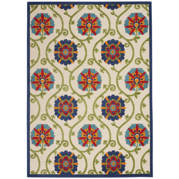 Aloha Blue and Red Indoor/Outdoor Area Rug, image 2
