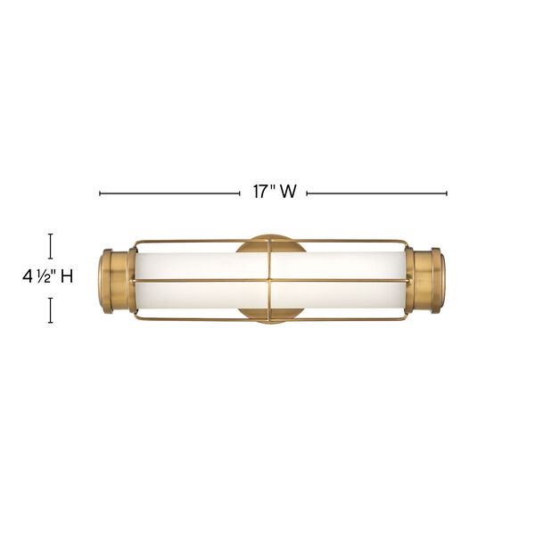 Saylor Heritage Brass Small LED Wall Sconce, image 2