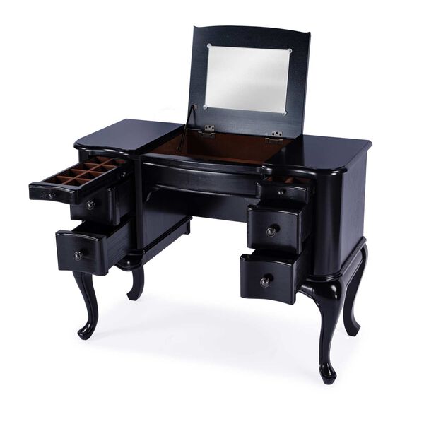Charlotte Black Licorice Vanity Desk with Storage, image 2