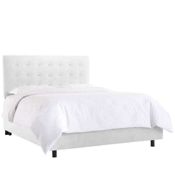 Queen Premier White 62-Inch Button Bed, image 1