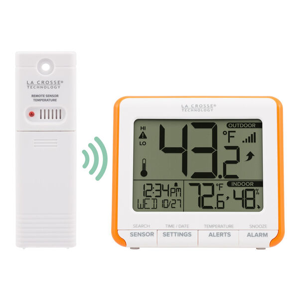 White Weather Station with Indoor/Outdoor Time and Temperature Alarm, image 2