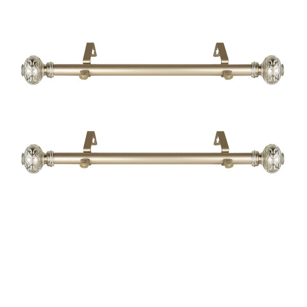 Maple Light Gold 20-Inch Side Curtain Rod, Set of 2, image 1