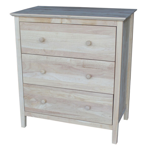 Unfinished Chest with 3 Drawers, image 1