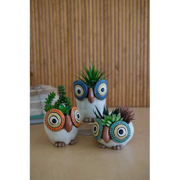 Ceramic Owl Planters, Set of Three, image 1