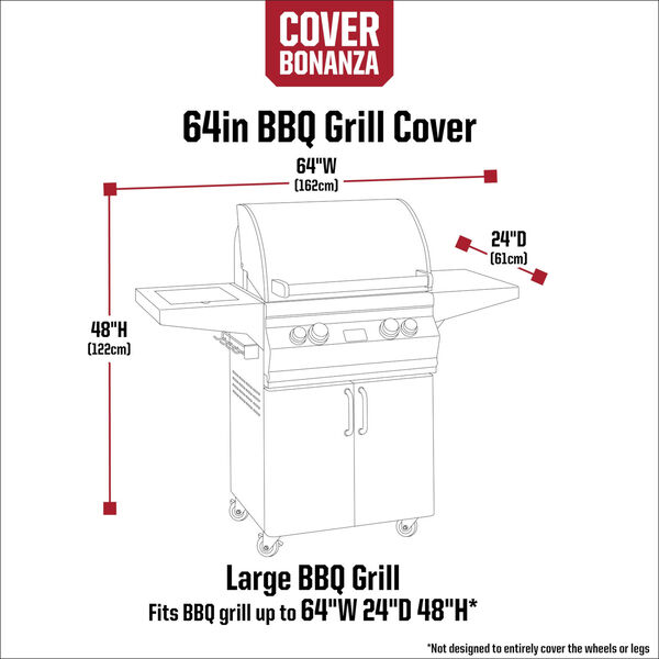 Maple Black 64-Inch Grill Cover, image 4