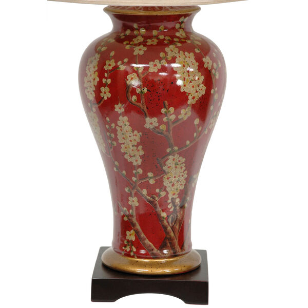 30-inch Glazed Sakura Blossom Vase Lamp, image 2