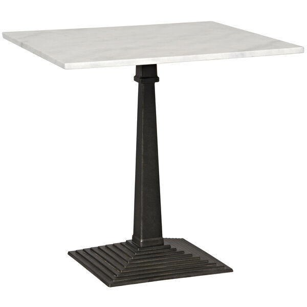 Fadim Black Metal and White Stone Side Table, image 1