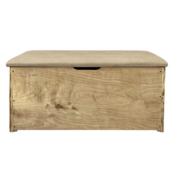 Glacier Country Stain and Lacquer Blanket Chest with Buckskin Upholstery, image 6