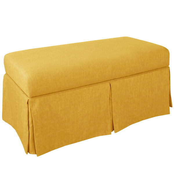 Linen French Yellow 36-Inch Storage Bench, image 1