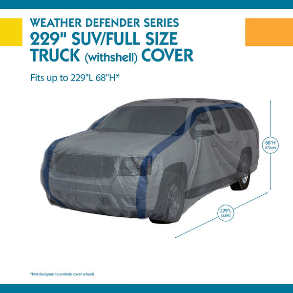 Weather Defender Grey and Navy Blue SUV or Truck Cover for SUVs or Full Size Trucks with Shell or Bed Cap up to 19 Ft. 1 In. Long, image 3