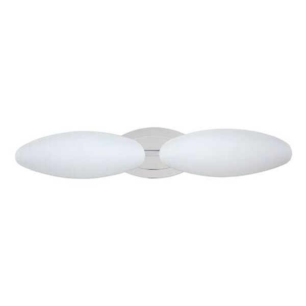 Aero Chrome Two-Light Bath Fixture with Opal Matte Glass, image 1