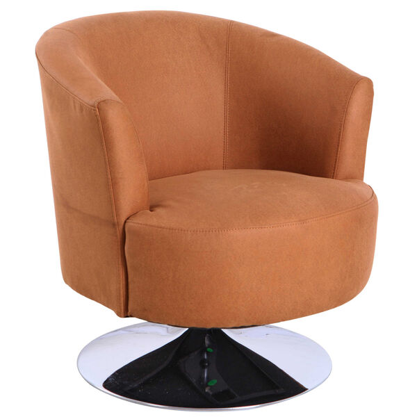 Nicollet Chrome Bark Brown Fabric Armed Leisure Chair, image 1