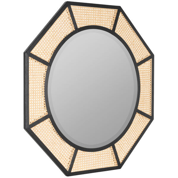 Nicki Cane Wood and Black Wood 38-Inch x 38-Inch Wall Mirror, image 3