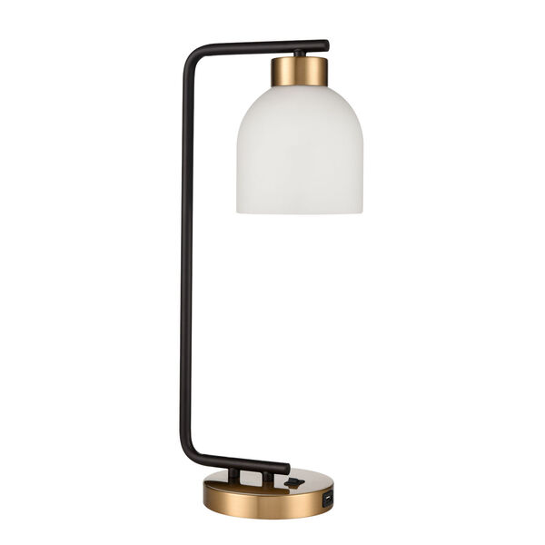 Paxford Black and Aged Brass One-Light Desk Lamp, image 2