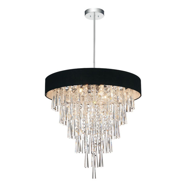 Franca Chrome 22-Inch Eight-Light Chandelier with K9 Clear Crystals, image 2
