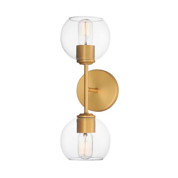 Knox Natural Aged Brass Two-Light Wall Sconce, image 1