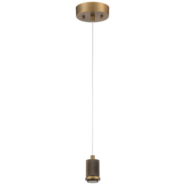 Port Nine Brass-Antique and Satin Outdoor Intergrated LED Pendant with Clear Glass, image 4