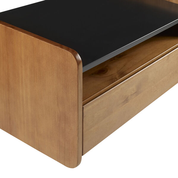 Carter Caramel Solid Wood Floating Nightstand with Drawer, image 5