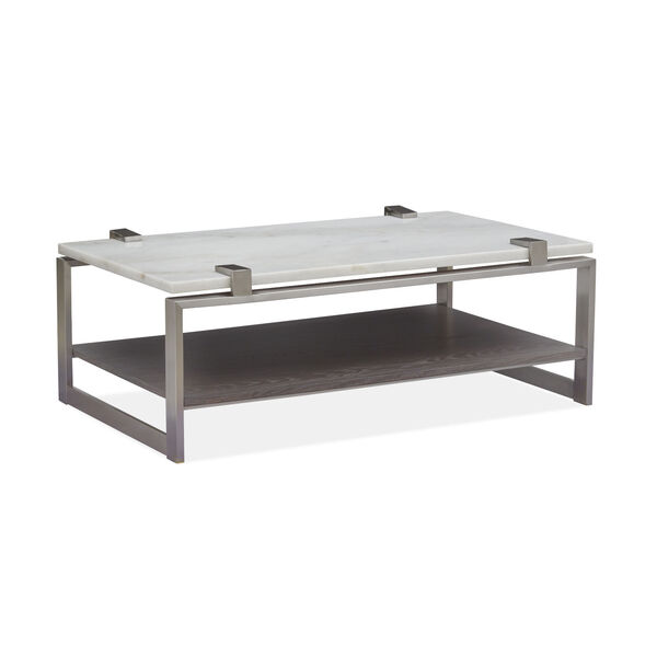 Paradox White And Brushed Platinum Cocktail Table, image 3